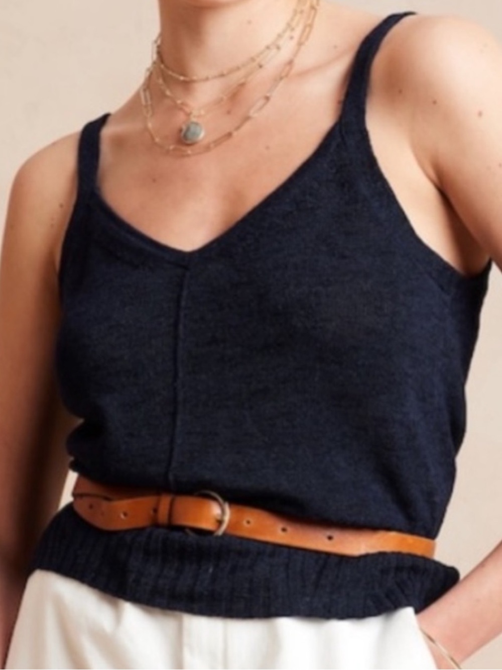 Banana Republic Navy Blue Sweater Tank M